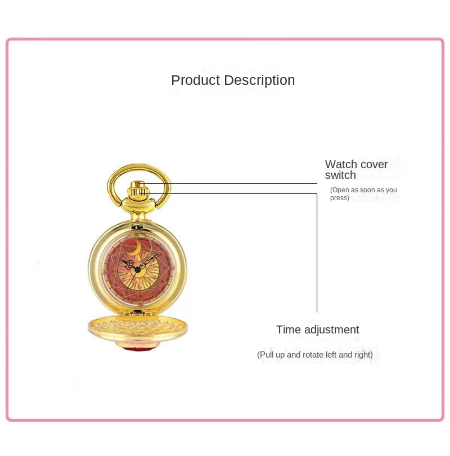 Orologi da Tasca, Orologio da Taschino for Ragazze con Pietra a Cuore in Oro