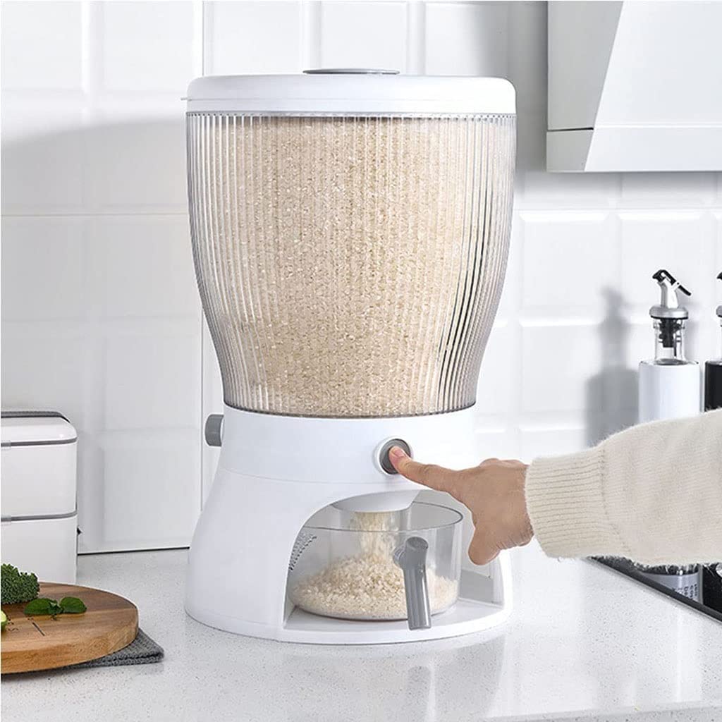 Dozownik Płatków Kukurydzianych Dozownik zbożowy, kontener do przechowywania ziarna Foods Oatmeal Machin Obrotowy Uszczelniony wyjście jednokroków do domu i kuchni Hermetyczny (Color : Green-10kg)