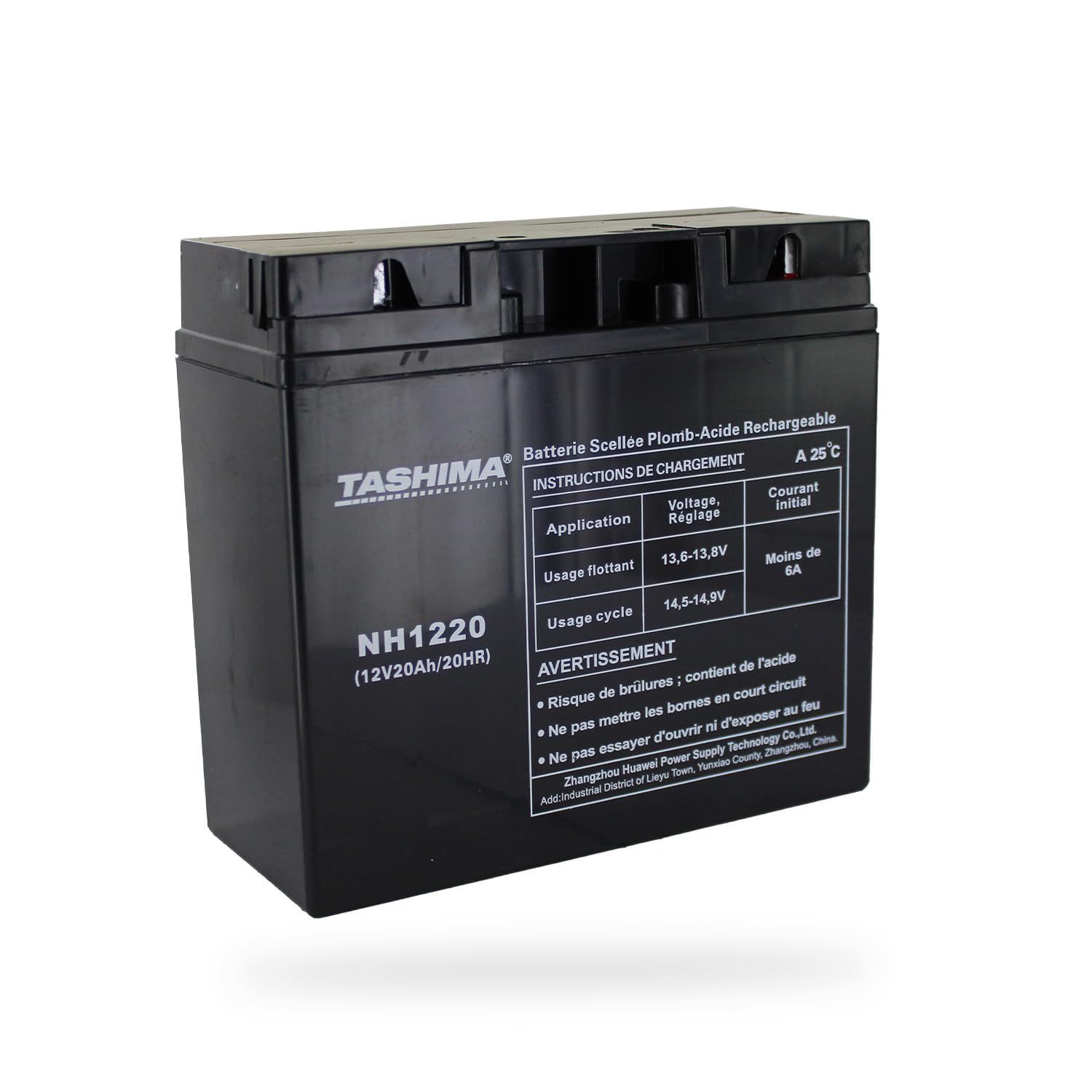 TASHIMA - Batterie 12V 20AH NH1220 Motoculture - Technologie Plomb Étanche Gel Sans Acide - Borne + À Droite - Pour Moteurs Thermiques Type Tracteur, Tondeuse À Gazon Autoportée & Motoculteur