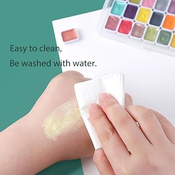 20 Colors Watercolor Painting Set, Shifting Shimmer Metallic Watercolor Paints, Glitter Paints Sest for Adults Beginners Artists (A-1ml)