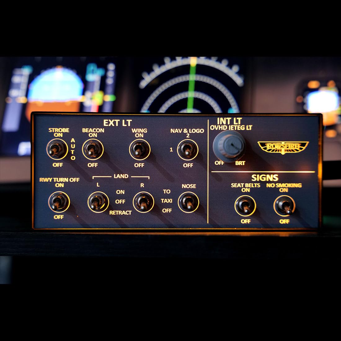 Rowsfire A101 A32x mini Pannello Luminoso OVHD da Tavolo per MSFS 2020/2024 (Edizione Retroilluminata+Alloggiamento in Metallo) - Cockpit per Simulazione di Volo a Casa