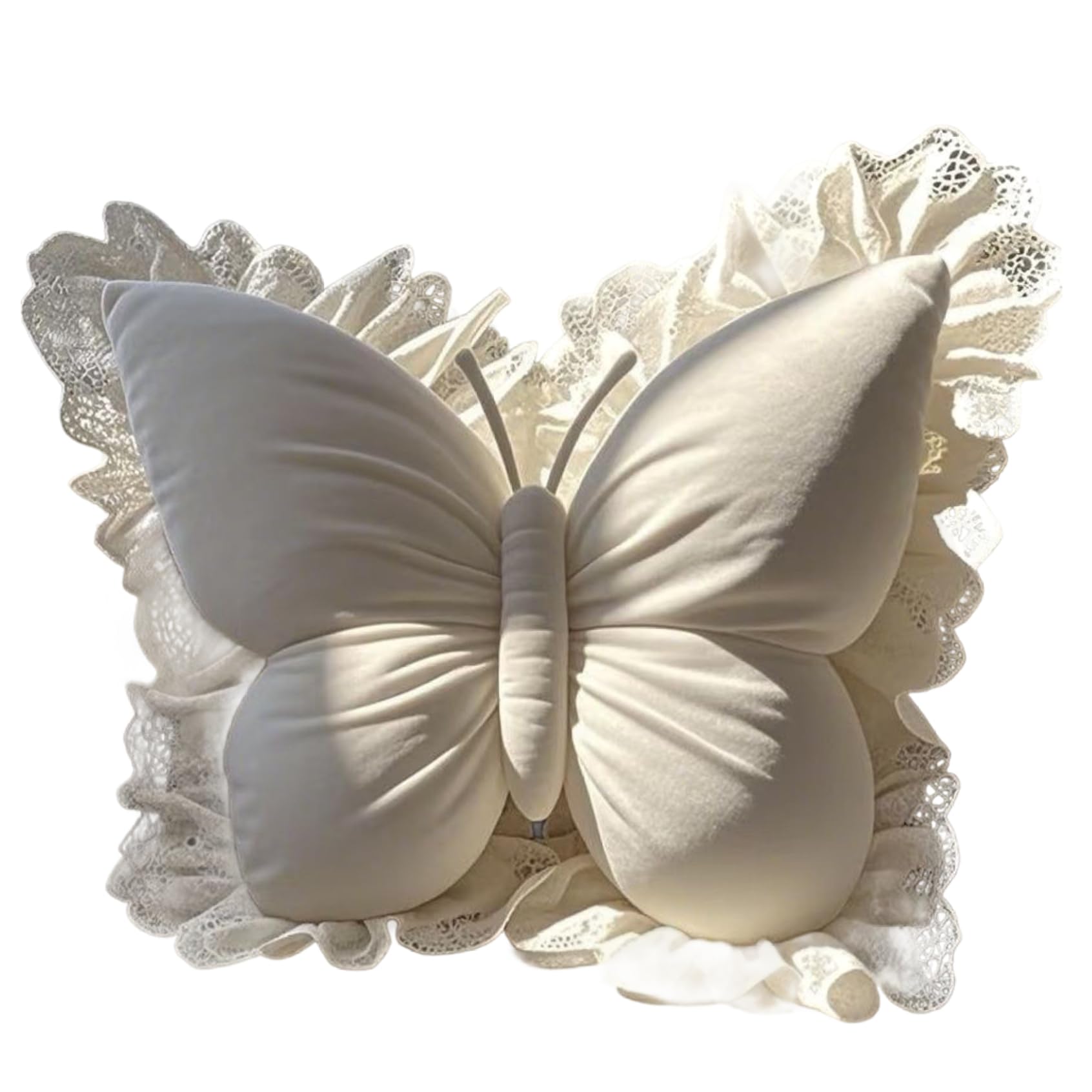 Xweptuy Butterfly Pillow, 21.7x19.7 Inch 3D Plush Butterfly Stuffed Animal, Decorative PP Cotton Throw Pillow for Home Sofa Couch Bed Car Office