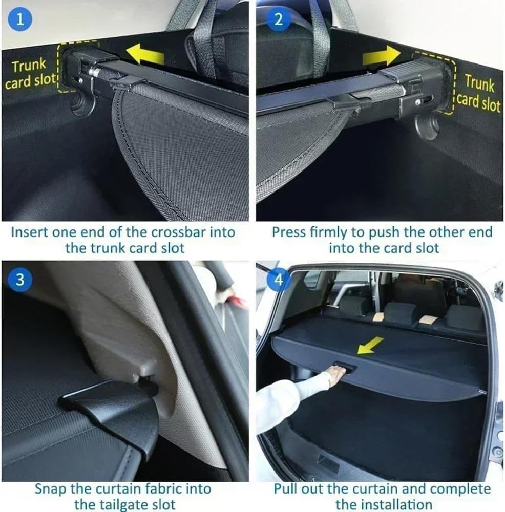 Estante De Equipaje Trasero Protector De Seguridad De La Bandeja del Maletero para Renault Kadjar 2015-2019, Cubierta De Carga Retráctil.