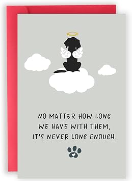 Dog Memorial Card for Pet Owners, Pet Loss Sympathy Gift