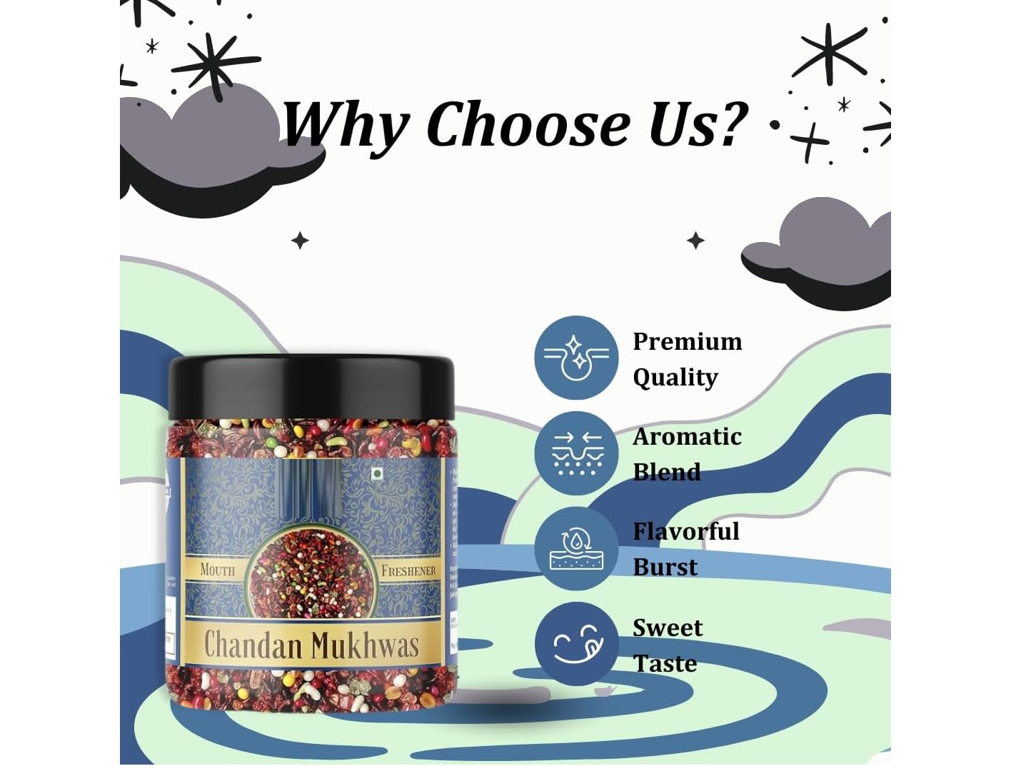 PB Chandan Mukhwas 350 Grams Homemade Chandan Mukhwas Mouth Freshener, Digestive, After-Meal Chandan [Jar Pack]