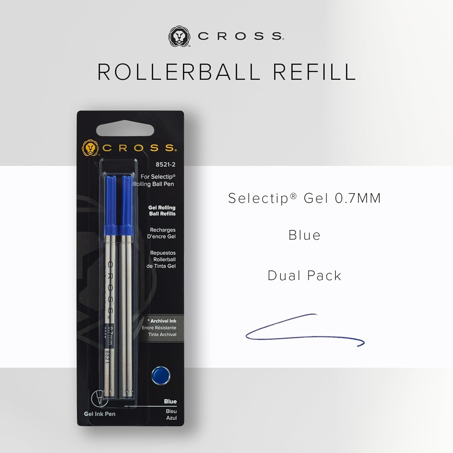 Amazon | Refills for Selectip Gelローラーボールペン、M、ブルー