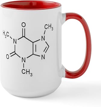 CafePress 2 Caffeine_Molecule Mugs 15 oz 444 ml Ceramic Coffee Mug