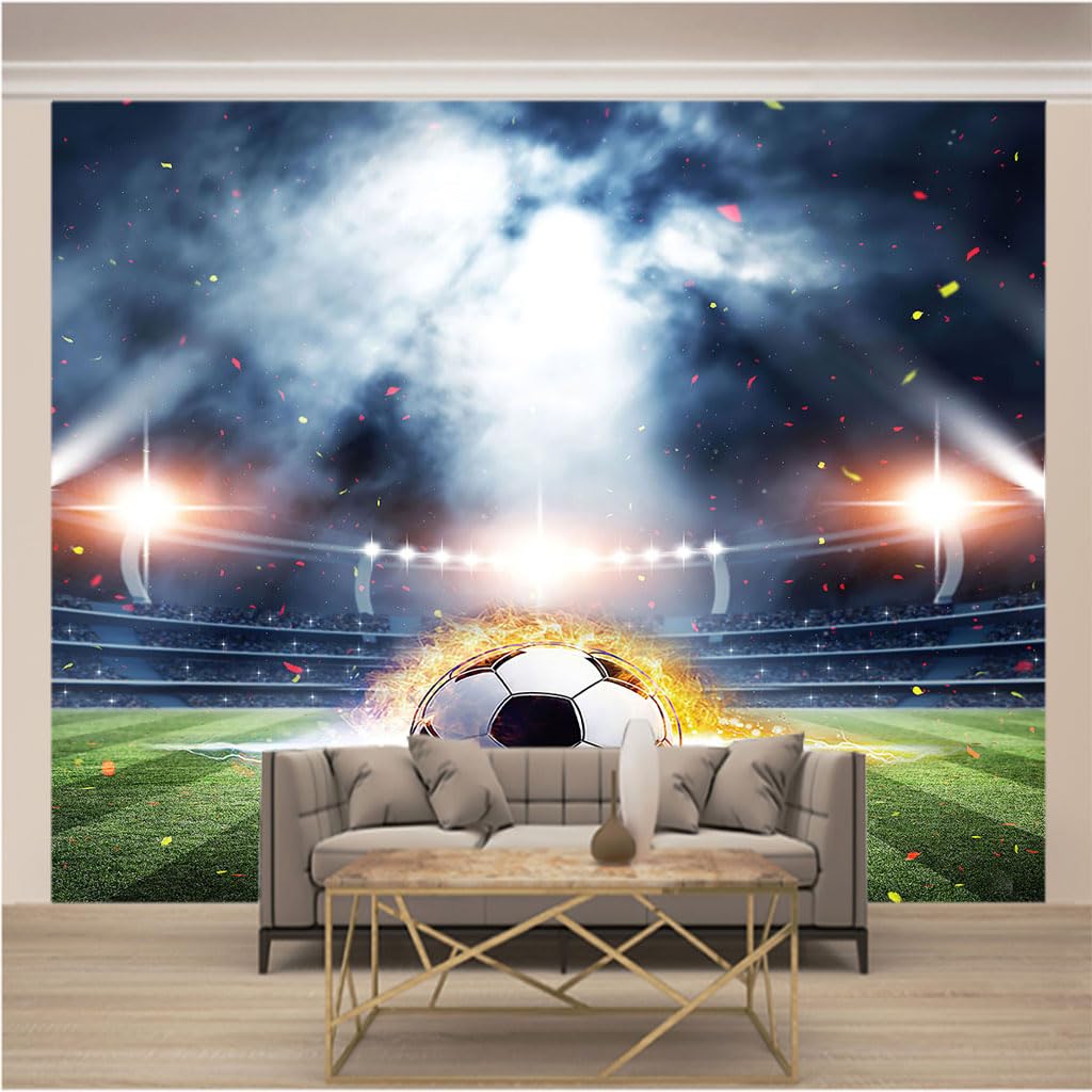 Papier peint moderne football decoratif de salon au format XXL 350x256cm