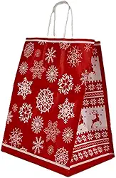 Sacola Kraft Branca - Natal 25 Rena 20x15x25 c/10un