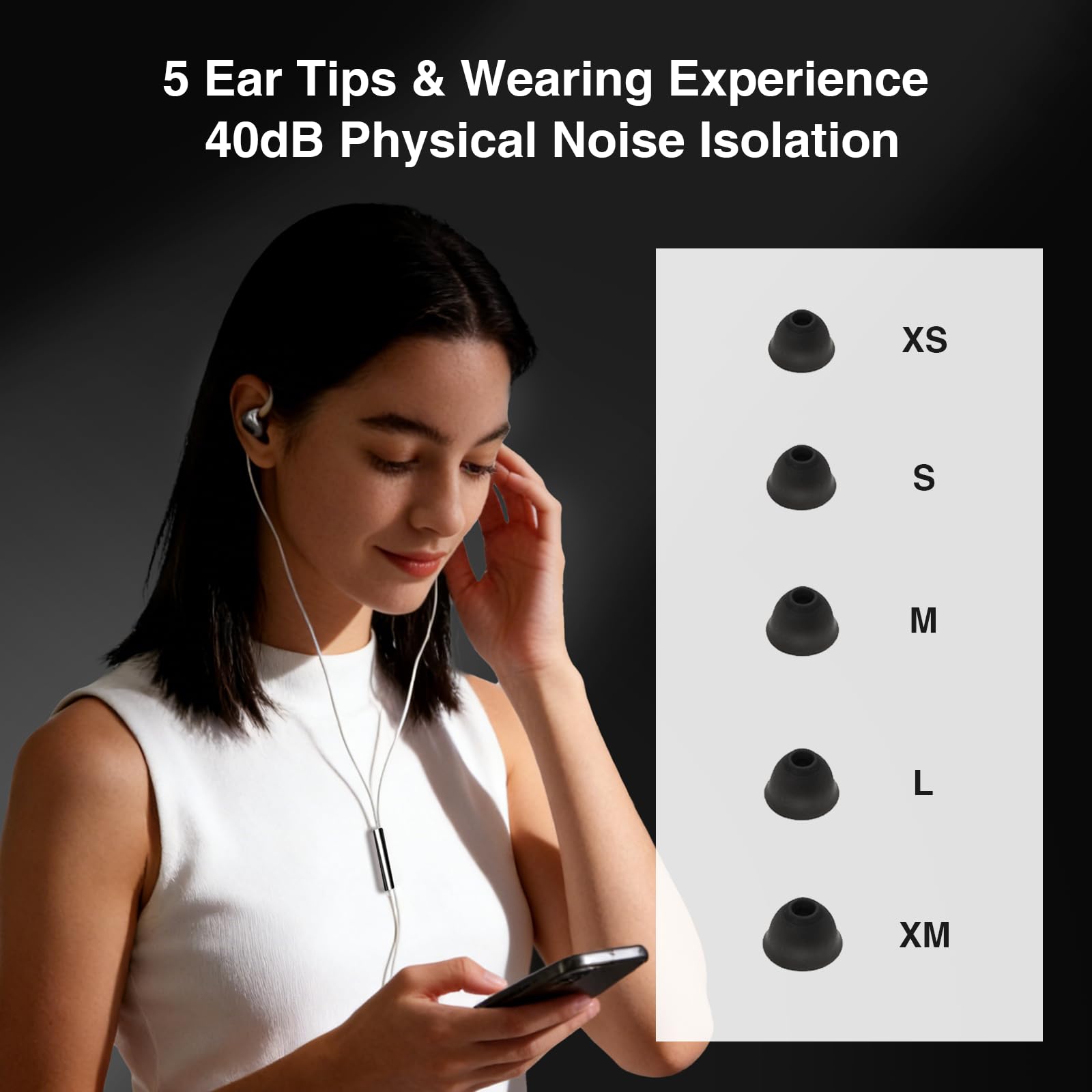 Questyle Zen in Ear Monitor HiFi Wired Auricolari Studio-Grade IEM | Auricolari da gioco, isolamento acustico, cavo OFC per musicisti