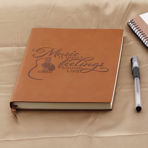 Miniatura 5 de Music is What Feelings Sound Like Leather Journal Notebook Music Teacher Gift Musical Note Charm Leather Journal Gift (Música)