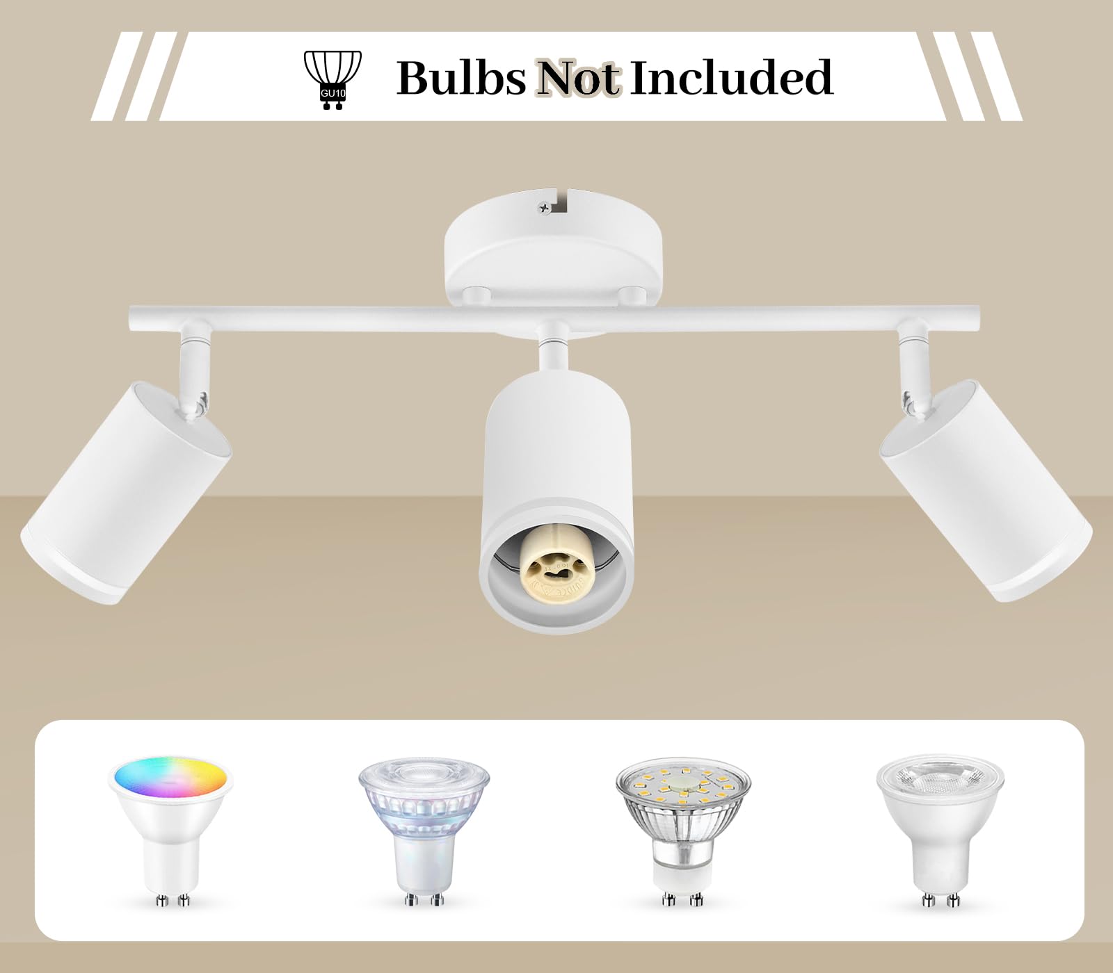 GeyouLux LED Ceiling Spotlight 3 Way, GU10 Spotlights Ceiling Lights Rotatable - Image 4