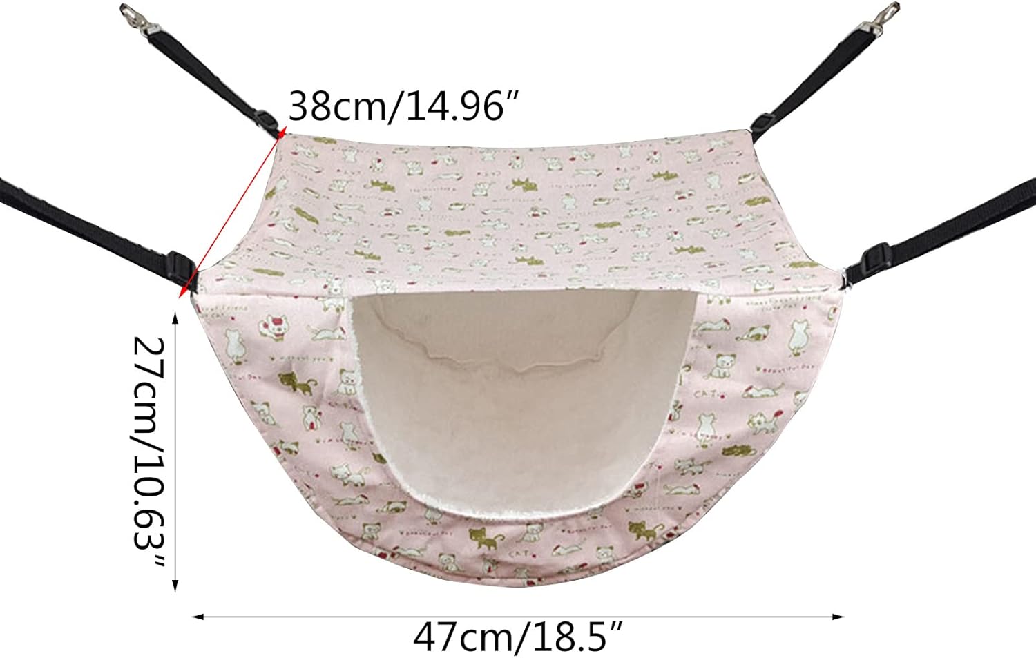 review Double Layer Cat Hammock Cage Bed Pet Winter Hammock Bed Home Living Room 4 Hooks Hanging Pet Cloth Breathable Hammock Squirrel Hammock Bed Indoor Hammock Bed Swing Cat Hammock Bedside