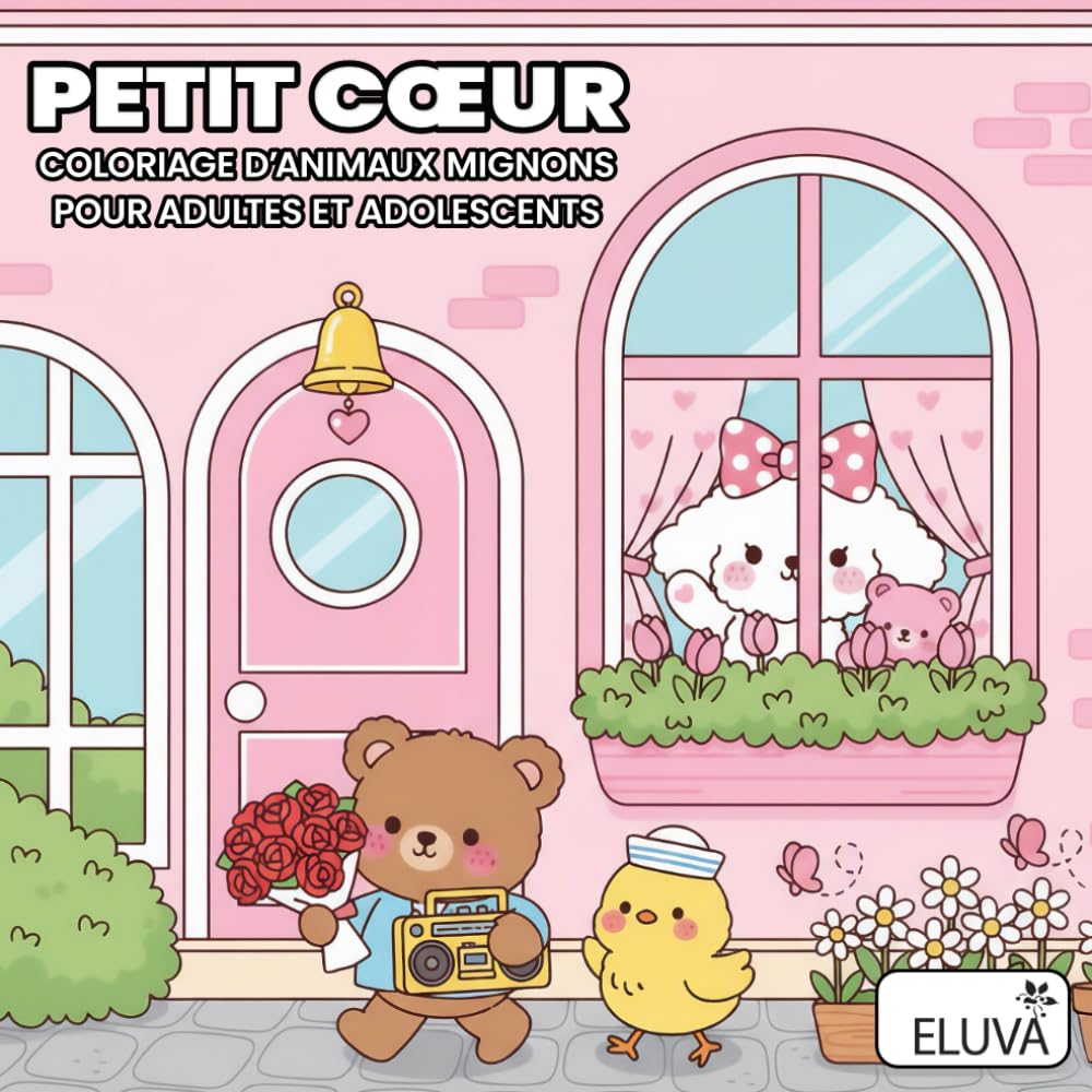 Sweetheart Petit Cœur: Coloriage d’animaux mignons pour adultes et adolescents – Thème Saint-Valentin