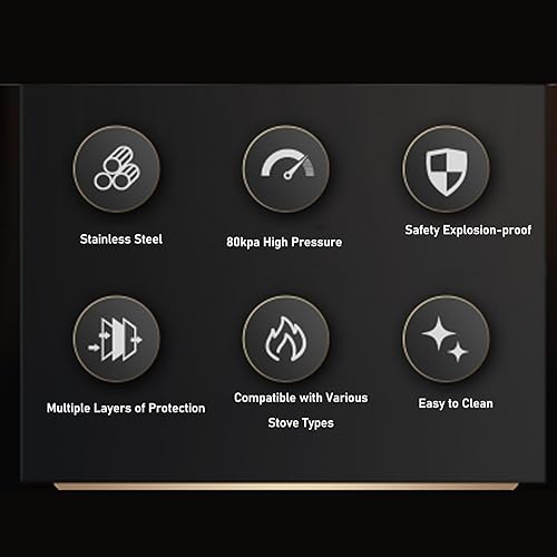 Miniatura 9 de Olla a presión de acero inoxidable, olla a presión de alta presión de 80 Kpa con estante de vapor, olla a presión para cocina de inducción, gas,