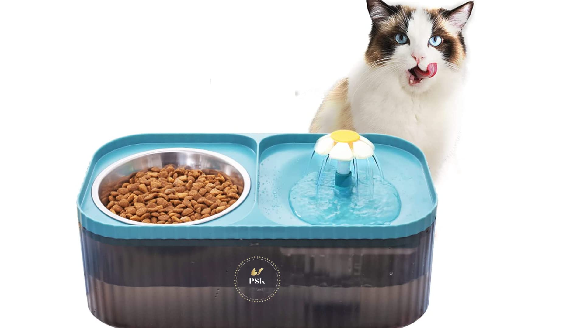 PSK PET MART Dog Water Fountain and Water Dispenser Puppy Water Dispenser for Dogs Watering Supplies, cat Water Fountain with Food Bowl Pack of 1 (Water fountai Blue) (B0C4Y6YLFB) Amazon Price History, Amazon Price Tracker