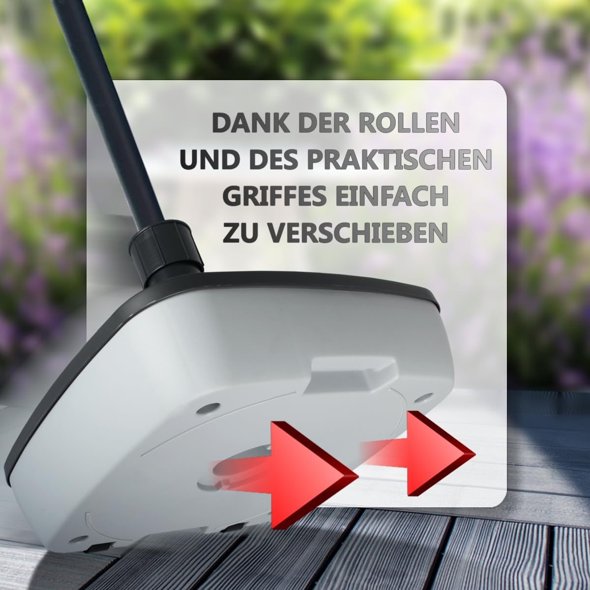 Stimo Premium Sonnenschirmständer für 3,5-5cm mit Rollen Schirmständer rollbar Grau Schirmfuß befüllbar bis 40kg