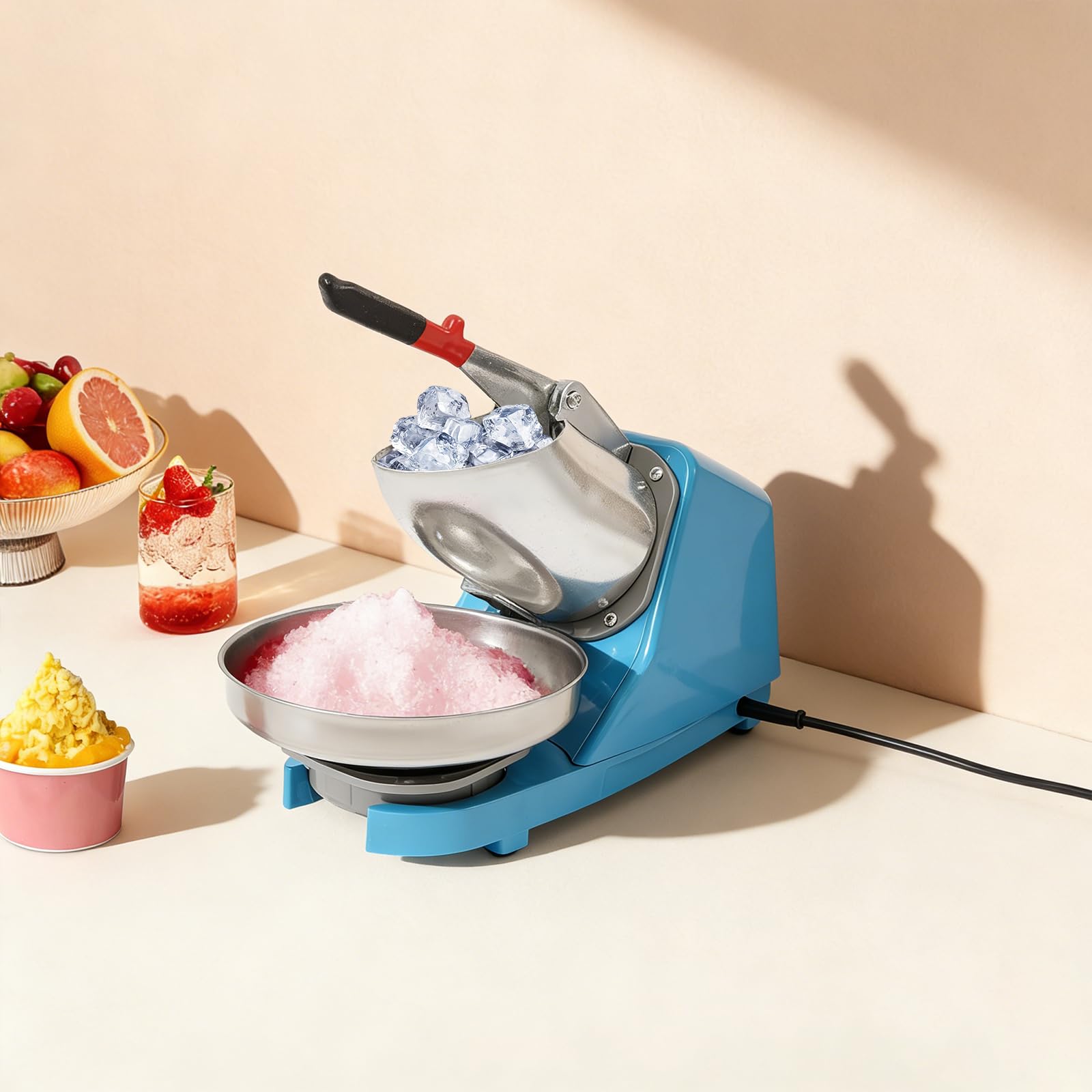 Ice Crusher 380w Trituradora de hielo eléctrica 2200 RPM Máquina de cono de nieve Máquina de hielo y granito para restaurantes Hotel Snack Bar Tiendas de bebidas frías café