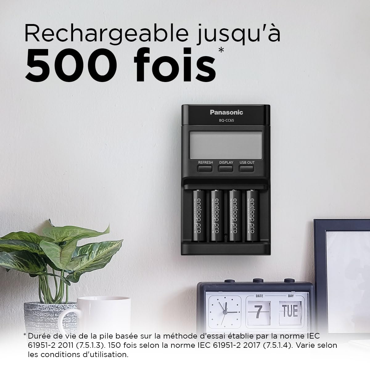 Piles eneloop Pro Ni-MH AA Mignon Rechargeables 4 pièces