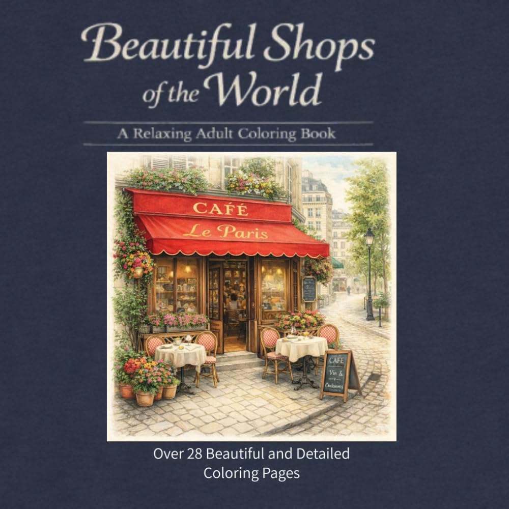 Beautiful Shops of the World: A Relaxing Adult Coloring Book