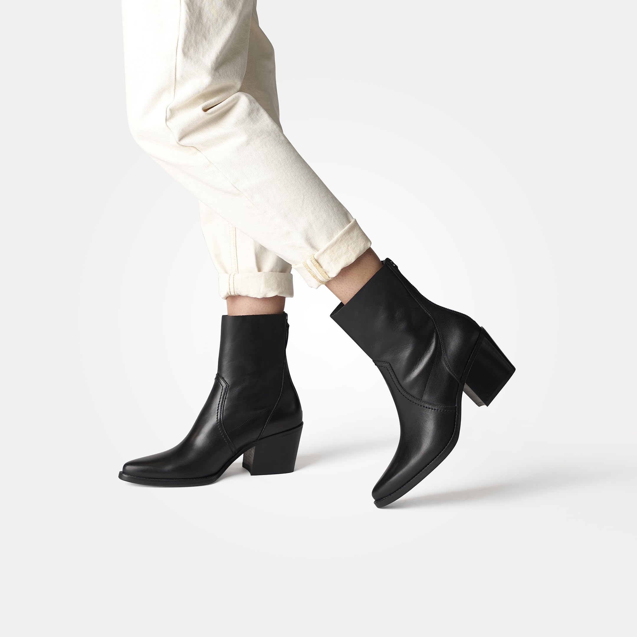 Paul Green Damen Ballerinas mit Absatz 8075-000 Weite XX-Schmal Reißverschluss