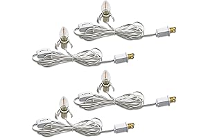 4-Pack C7 Accessory Cord with Bulbs for Christmas Lights and Holiday Decorations