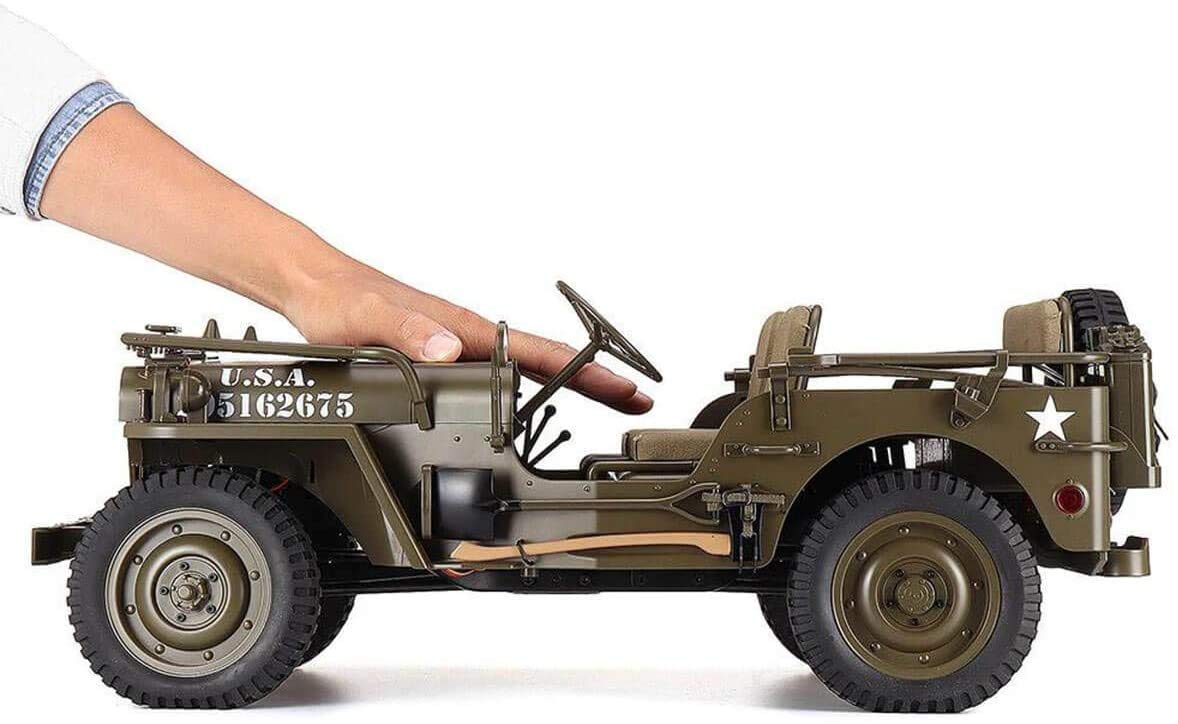 UIGJIOG Coche con Control Remoto eléctrico RC 1/6 Jeep Willys 1941