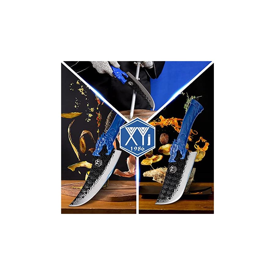 Authentic-XYJ-Since-19865pcs-Meat-Butcher-Knives-SetSlaughter-Fish-Knife-With-Honing-SteelWhetstoneCake-KnifeCamping-Chef-Knives-BagKitchen-Slice-CuttingFull-TangHigh-Carbon-Steel-XYJ-Blue Authentic XYJ Since 1986,5pcs Meat Butcher Knives Set,Slaughter Fish Knife With Honing Steel,Whetstone,Cake Cutter,Camping Chef Knives Bag,Kitchen Slice Cutting,Full Tang (XYJ Blue)