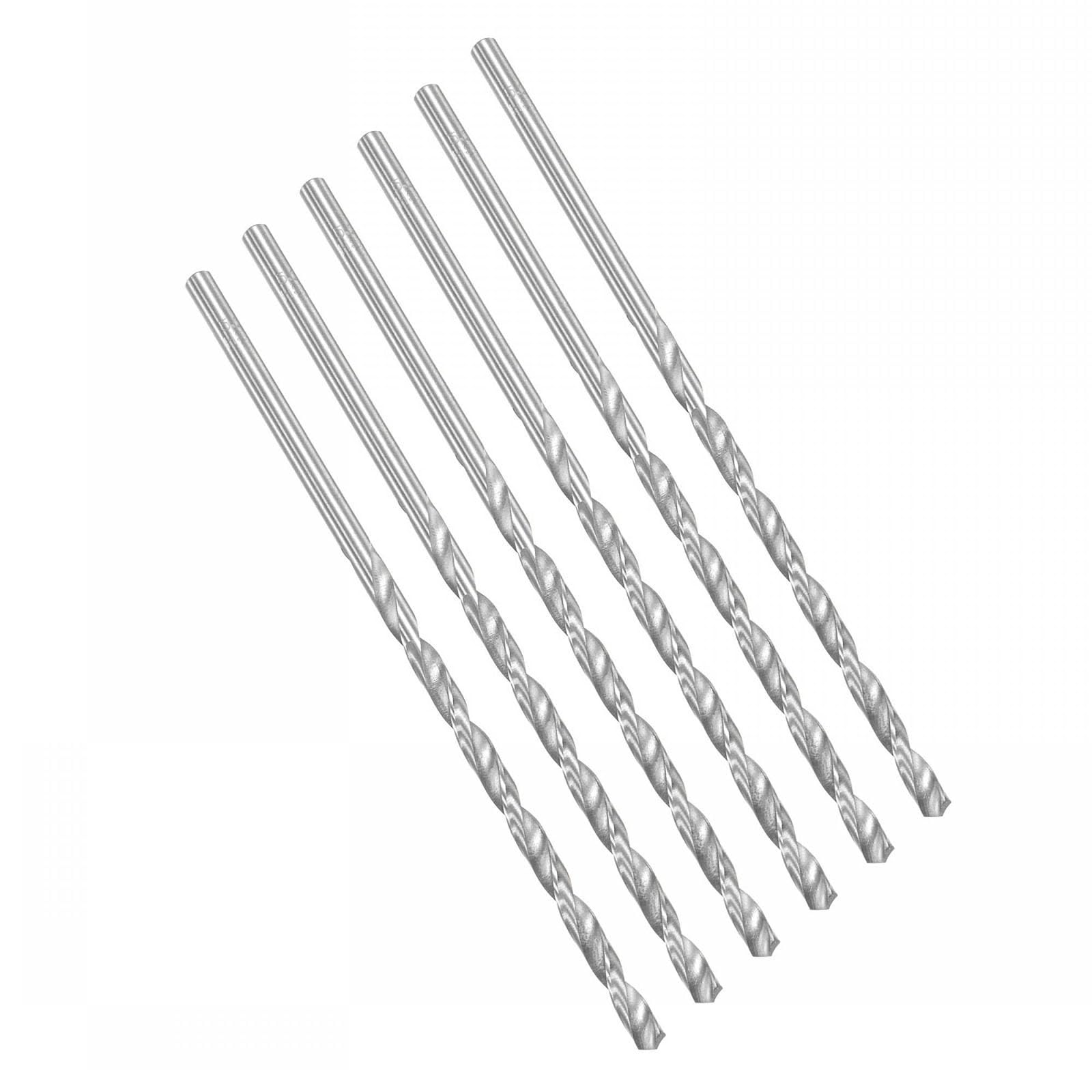 ROWORKX 6Pcs 5.2mm x 160mm Extra Long HSS Twist Drill Bits - Straight Shank Spiral Drill Bits for Wood, Metal, Aluminium, Plastic