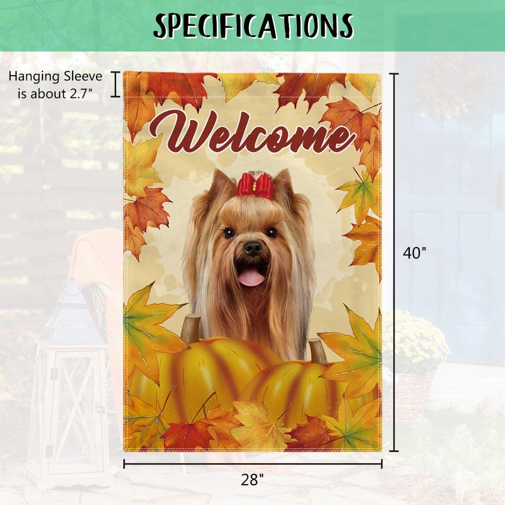Vigor Home Gartenflagge Mit Hundepfoten & Kürbissen - 35,6x35,6 Cm, Doppelseitig, Wetterfest