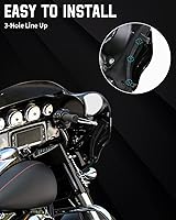 Vista 6 de Deflectores de viento ajustables negros para carenado superior, compatibles con Harley Davidson Street 2014-2024, Electra Glide, Ultra Limited, Tri