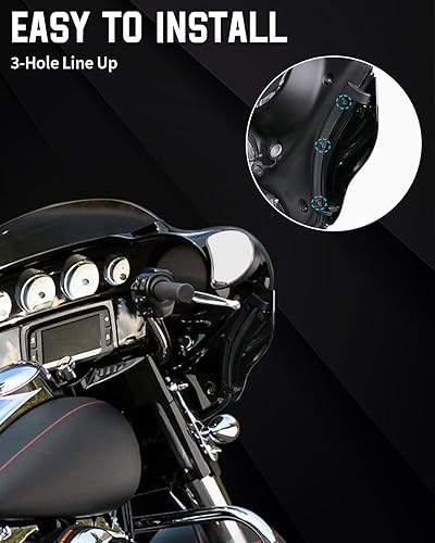 Miniatura 6 de Deflectores de viento ajustables negros para carenado superior, compatibles con Harley Davidson Street 2014-2024, Electra Glide, Ultra Limited, Tri