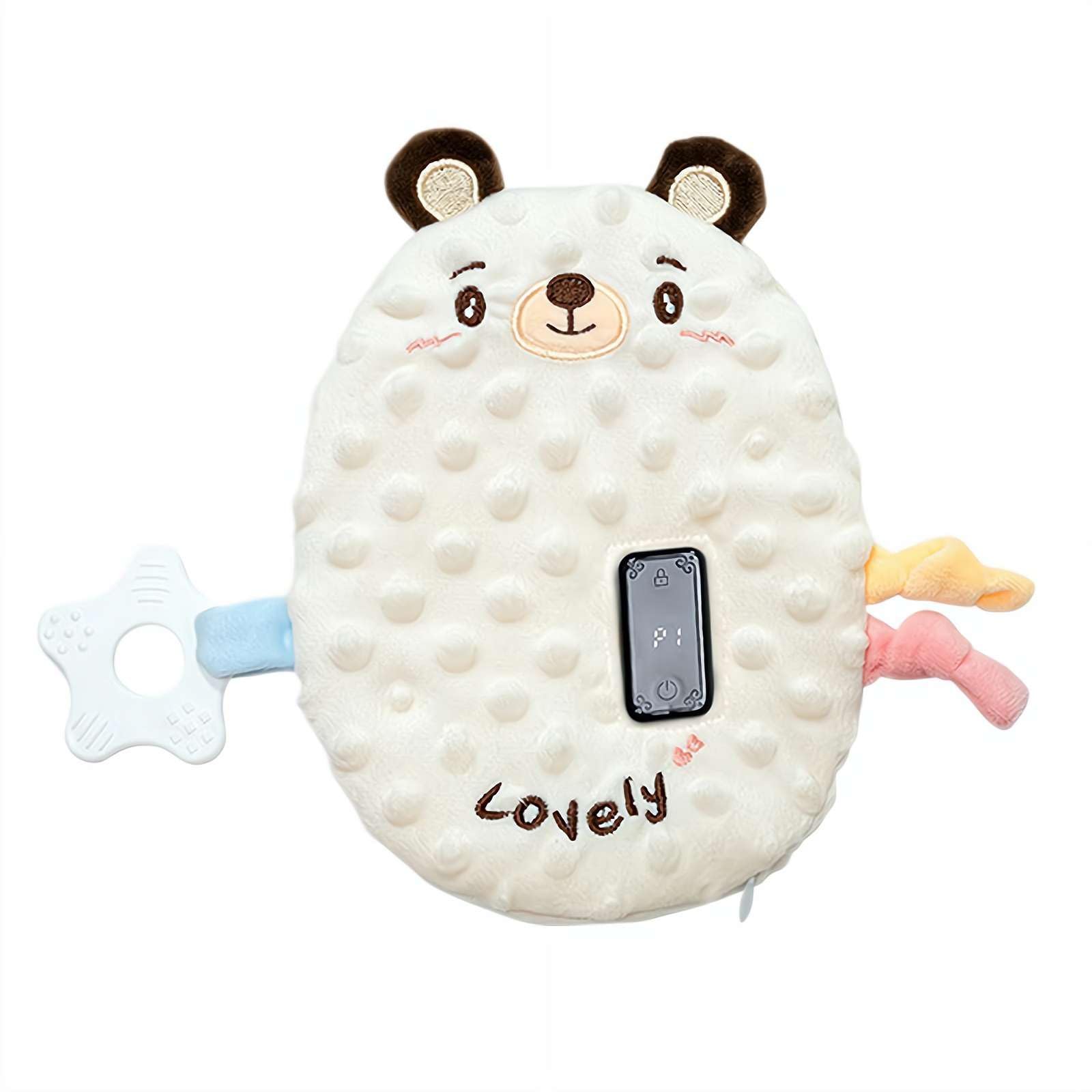 Baby Vibrating Soother Toy, Portable Cute Animal Soothers for Home & Travel (Bear)