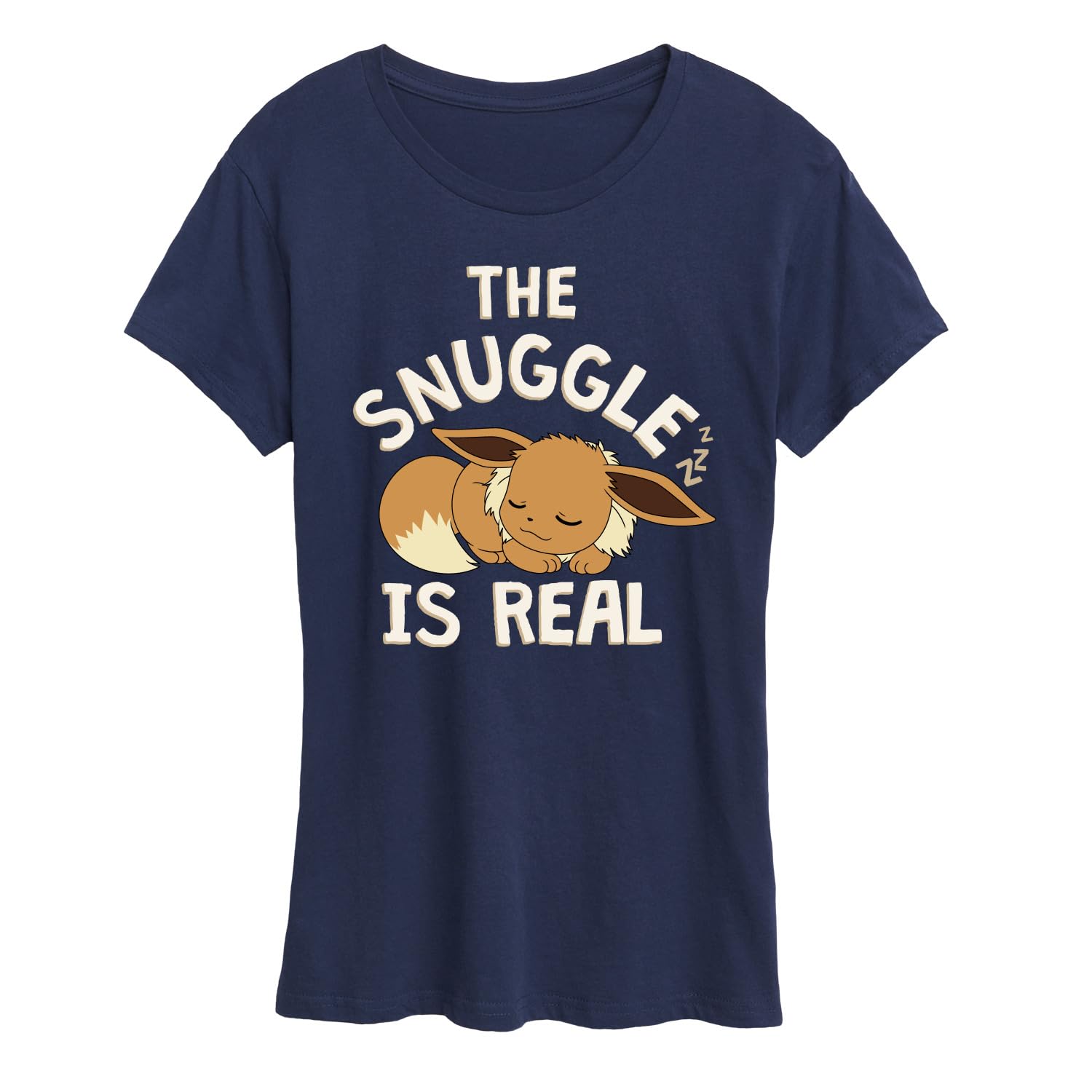 HYBRID APPAREL - Pokémon - The Snuggle Eevee - Women's Short Sleeve Graphic T-Shirt