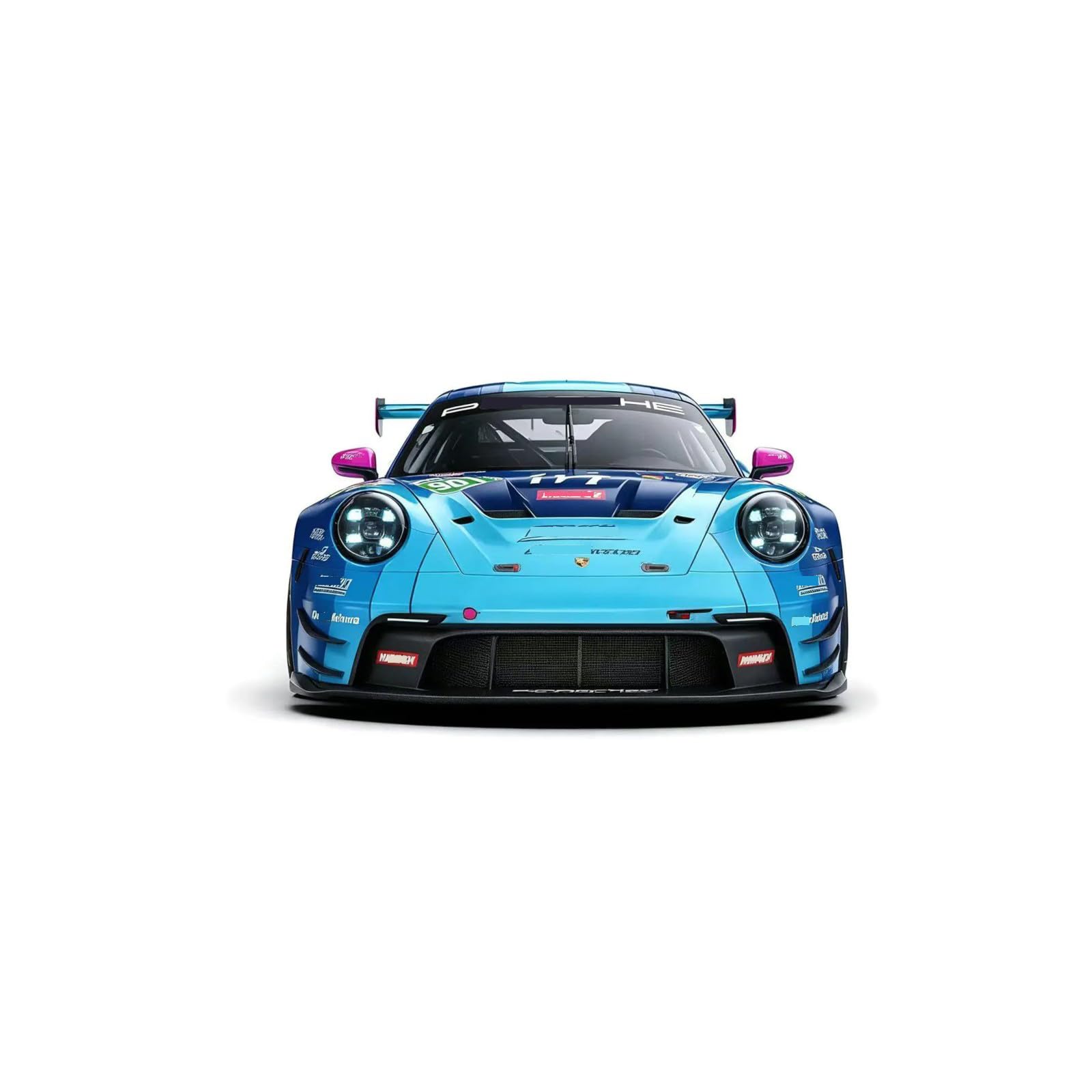 HTLNUZD 1/64 911 GT3 R24H #90 Modèle de voiture de course en alliage moulé