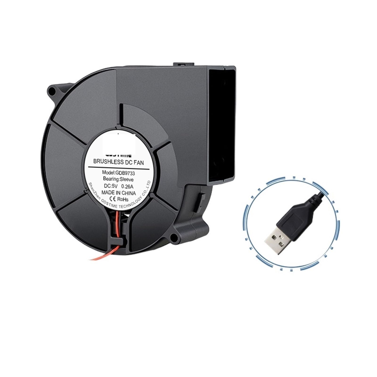 Ventilatore, DC 5V 97x94x33mm 9733 Manica Cuscinetto USB Ventilatore Ventola Di Raffreddamento Silenziosa for Barbecue All'aperto Mobile Stufa Centrifuga Turbo Ventilatore
