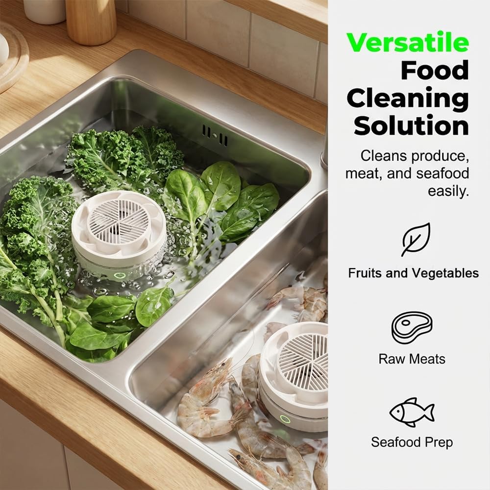Fruit and Vegetable Washing Machine, 2026 New Titanium Electrolysis Cleaner, Portable Food Washing Device for Kitchen and Home, IPX7 Fruit Washer for Families