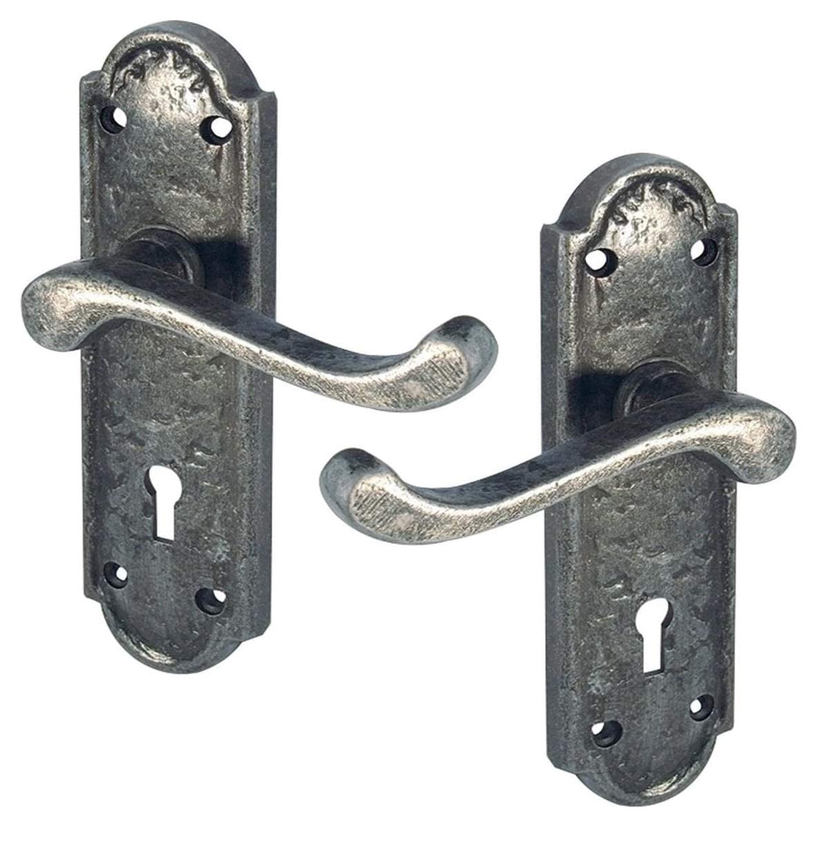 Turnberry Handforged Iron Pewter Internal Lever Door Handle Set PEW300/B PEW 301 (Lock Handle PEW300)