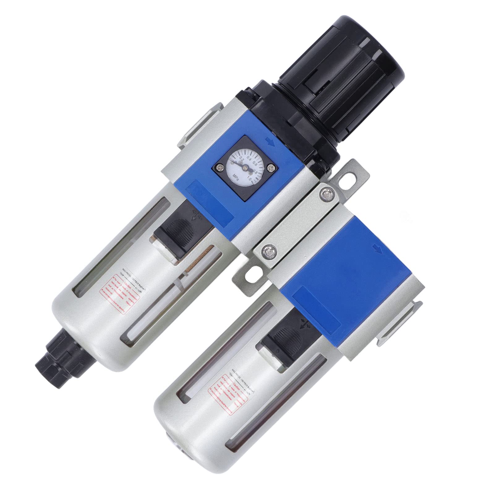 Cocoarm Filtro de Aire Comprimido Regulador Lubricador Combo Aleación de Aluminio Unidad de Tratamiento de Fuente de Aire PT3 8 PT1 2 Trampa de Aceite de Agua de 40 Micras para Sistemas Neumáticos