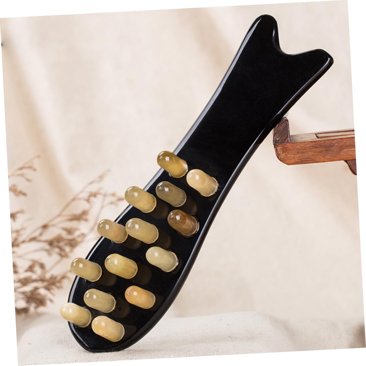 Healeved 3stücke Fischförmiger Massagekamm Aus Naturhorn Multifunktionaler Kamm Zur Kopfhautmassage Tragbar Handlich Elegant Für Entspannende Anwendungen Zuhause Oder Unterwegs