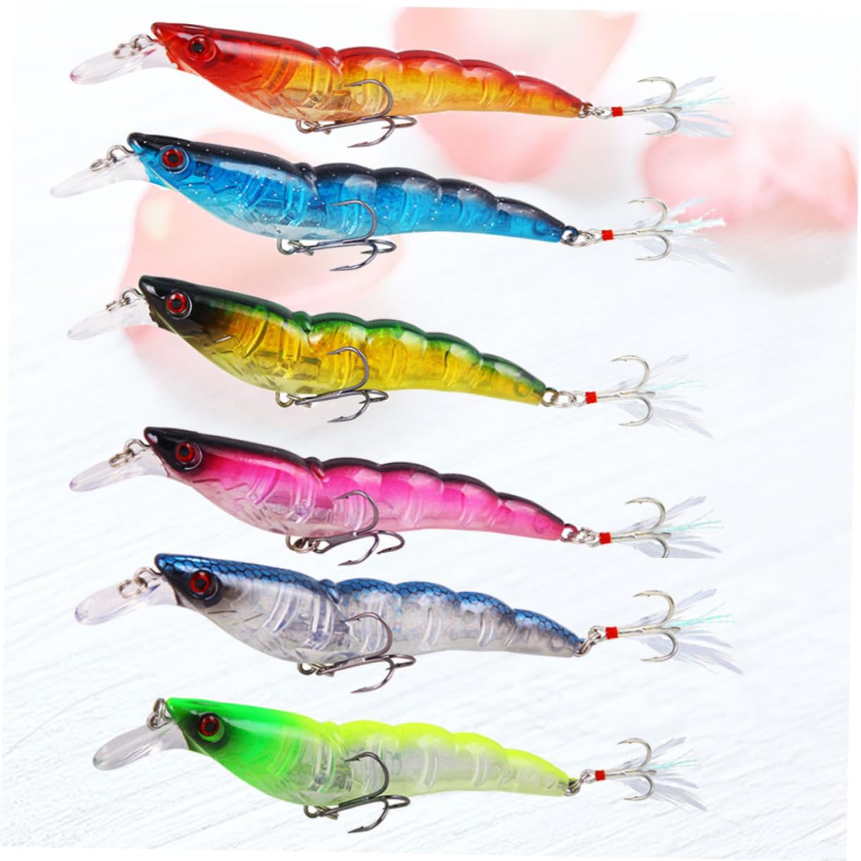 INOOMP 18pièces Appâts De Simulés Accessoires Et Outils De Durables pour Activités Extérieures Couleurs Rouge Jaune Vert Bleu