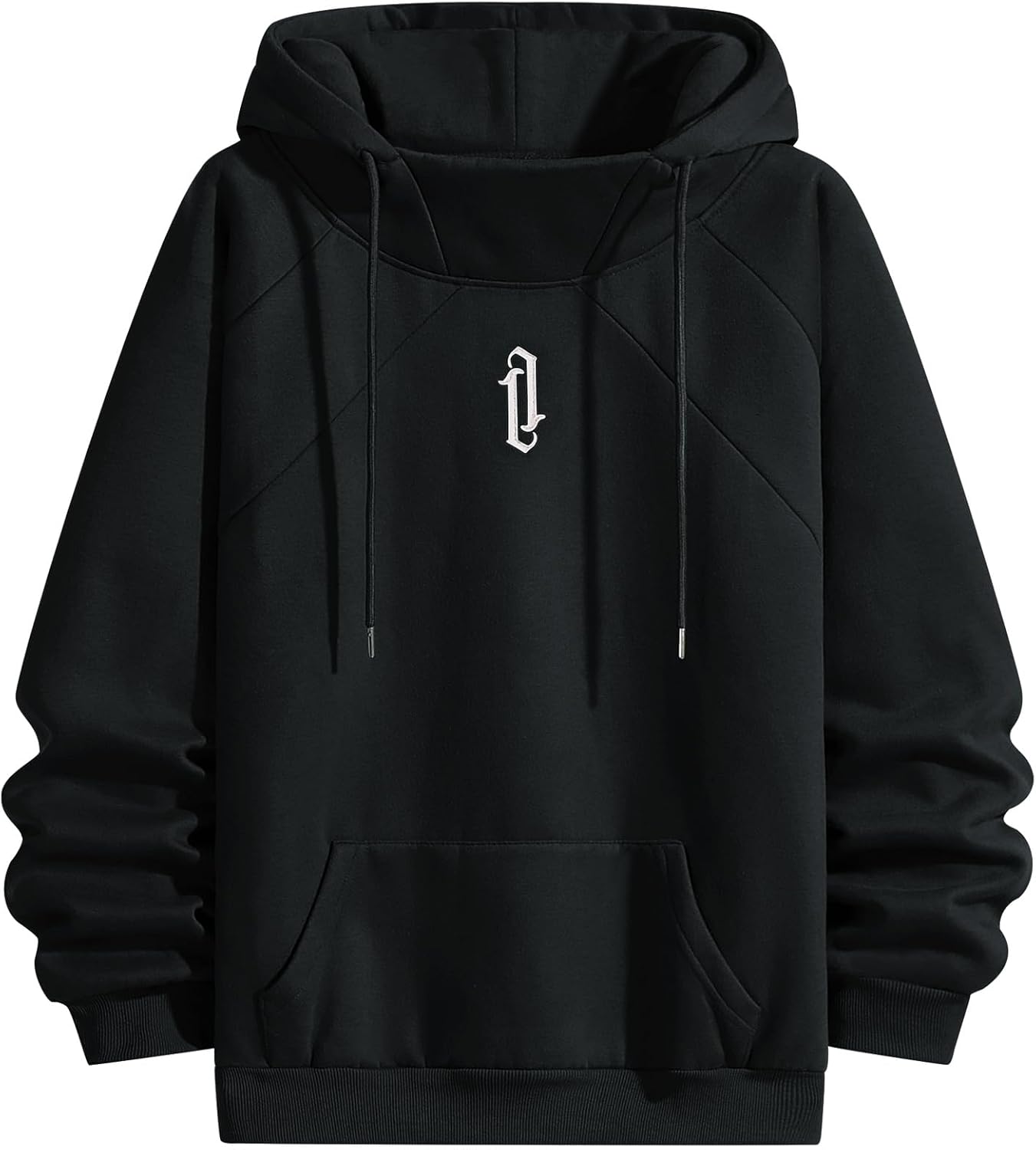 Fleece Hoodies for Men High Neck Sweatshirts Casual Loose Fit Lightweight Techwear Pullover Fall Winter