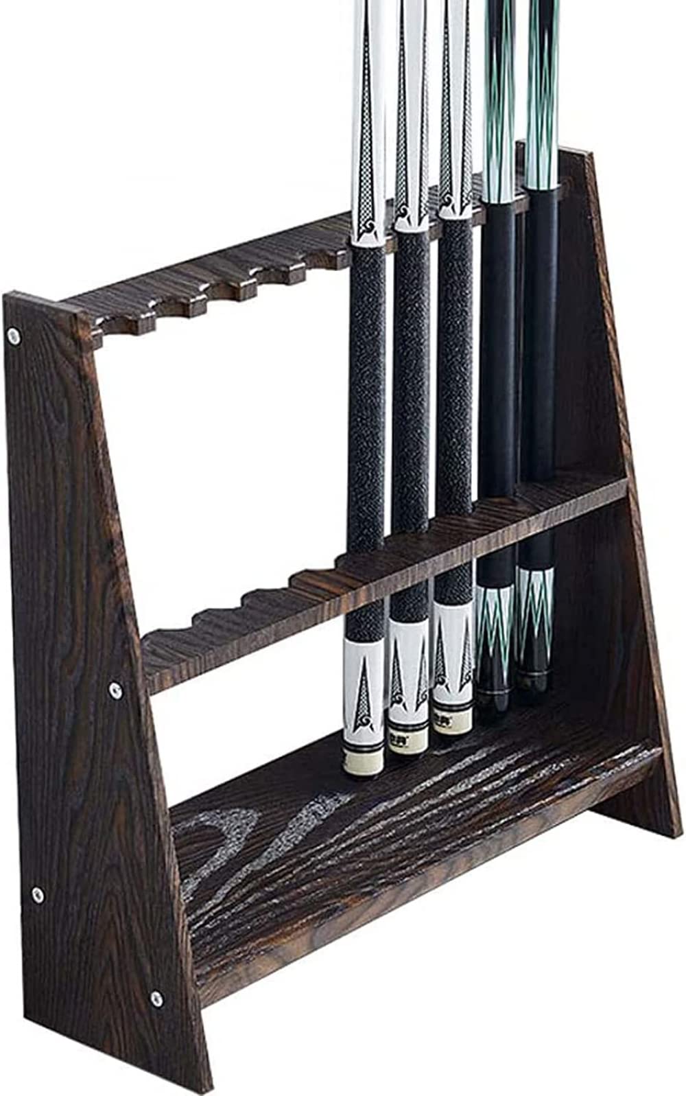 TBLOTYD Billiard Stick Stand,Fishing Rod Rack,Holds 10 Cues,High Density Board,Pool Stick Holder,for Billiards Accessory,