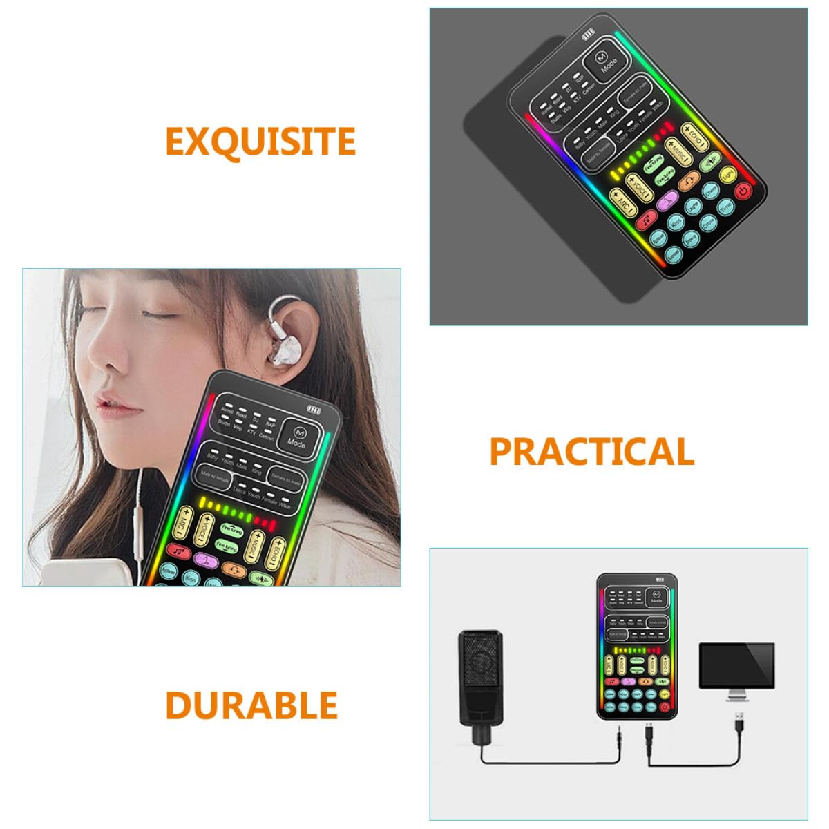 Mini Scheda Audio I9 Effetto Voce per Streaming e Giochi