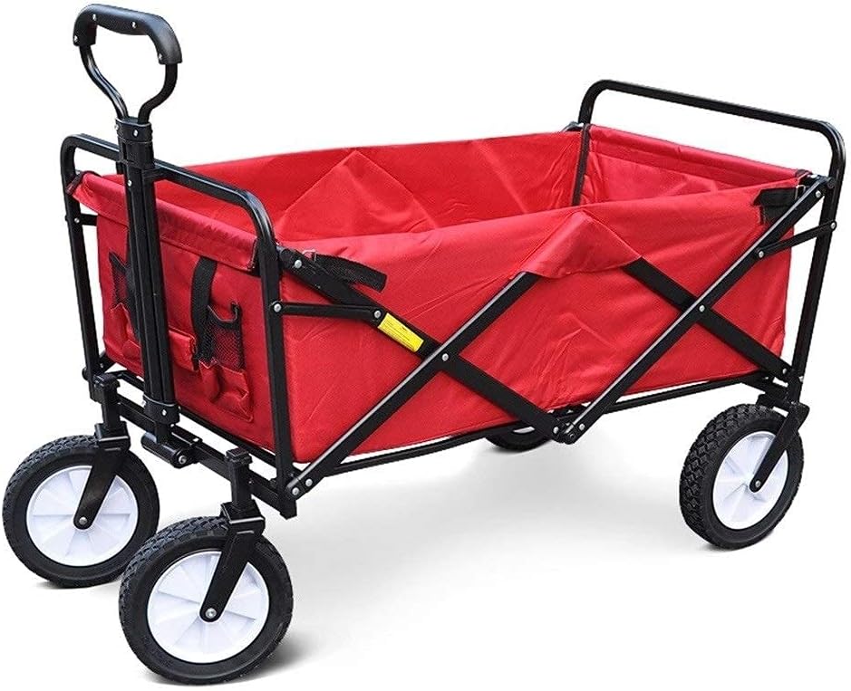Carrito plegable robusto para jardín con 4 ruedas sólidas y estructura de acero