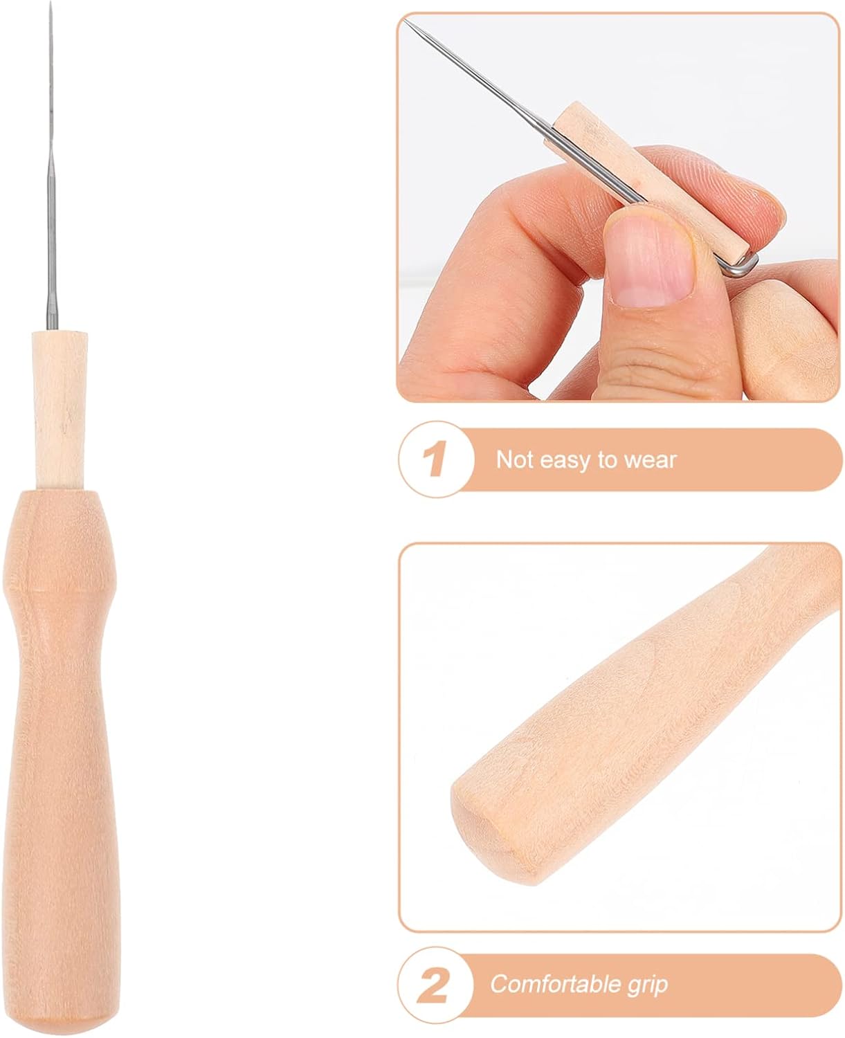jojofuny 20pcs Needle Felting Tools Ergonomic Stainless Steel Needles for Felt Crafts Lightweight and Easy to Store