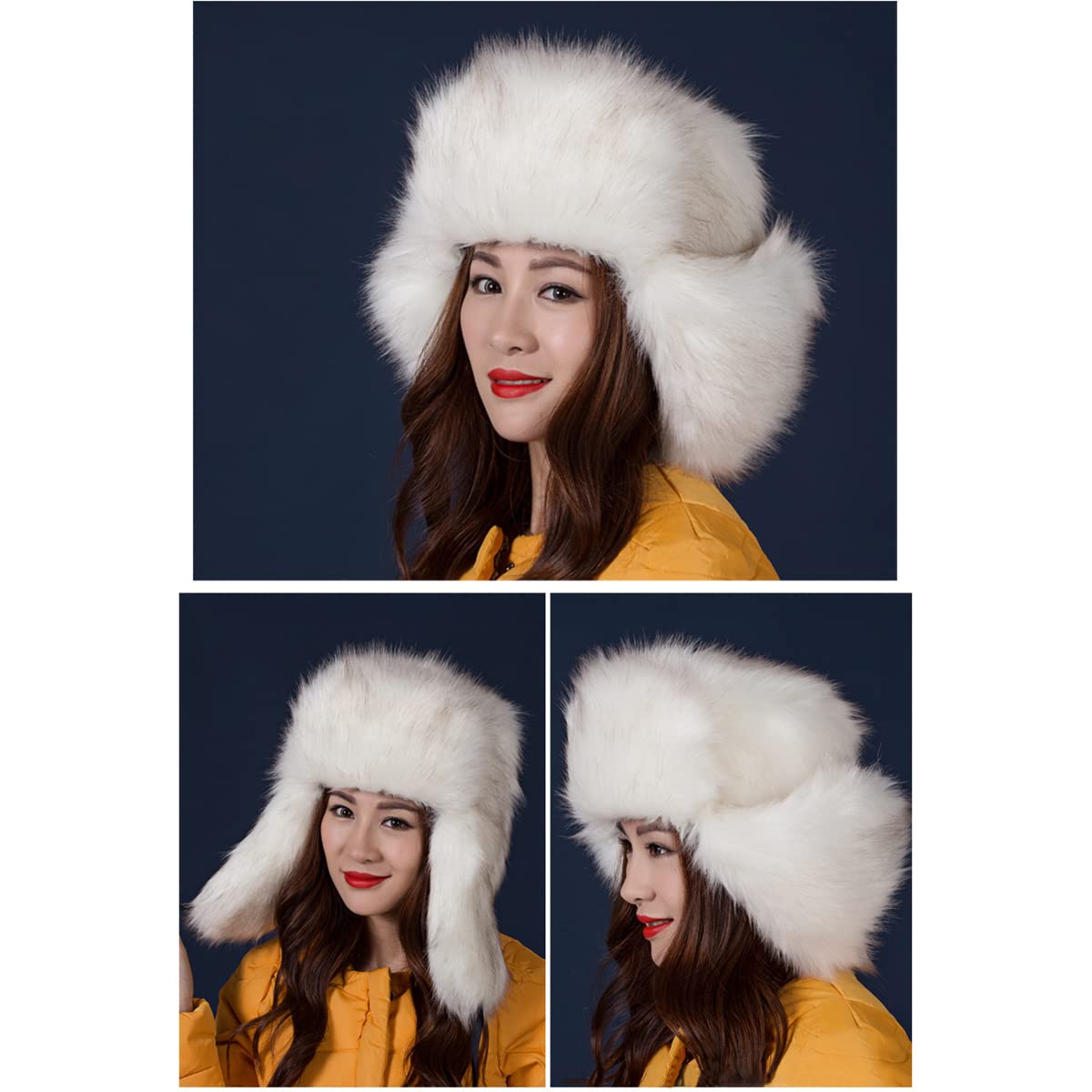 Cappello da Cacciatore in Pelliccia Sintetica da Donna Cappello Colbacco Russo Caldo Invernale Soffice in Pelliccia Sintetica Cappello Unisex in Pelliccia Sintetica