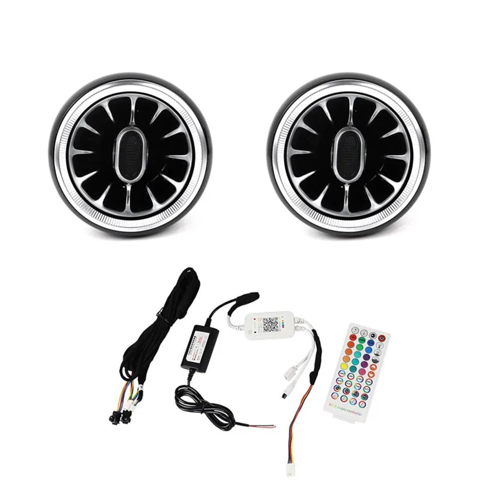Zhuyrt 2Pcs With Led 2Pcs Led Front Dashboard Ac Air Condition Vent Outlet Turbo Interior Trim/Fit For Chevrolet Cruze 2009-2015