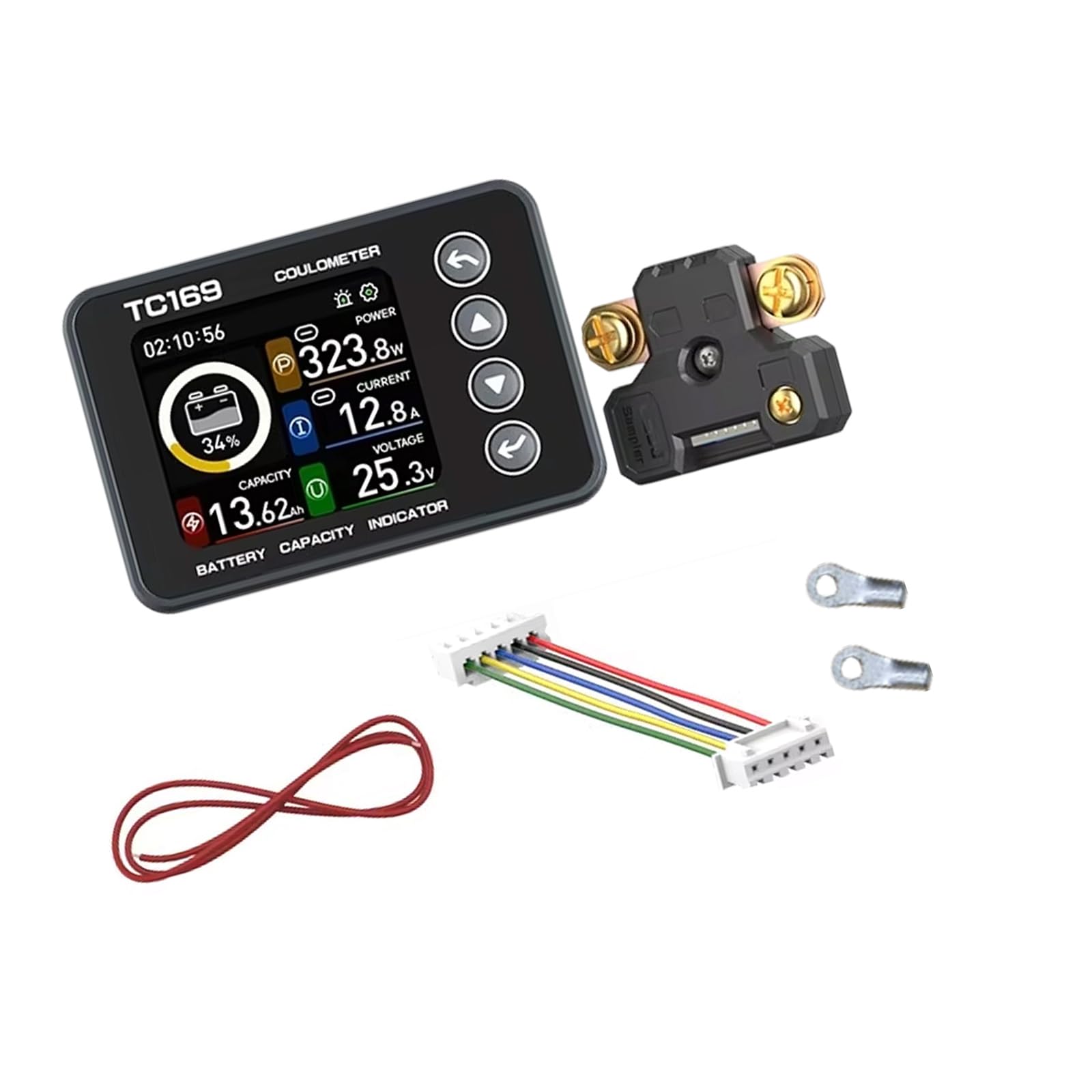 Coulomb Meter professionale con luminosità regolabile e allarme a bassa capacità Misuratore di batteria digitale in tempo reale