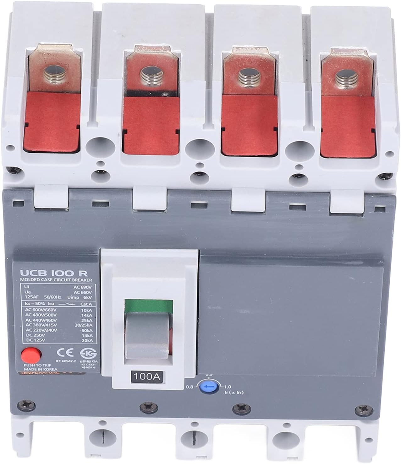 MCCB Circuits Breakers, 4P Circuit Breaker 100A Flame Retardant Shell